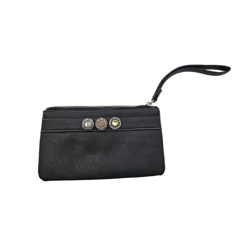 Gingersnaps Womens Black Wristlet‎ Wallet Coin Card Purse